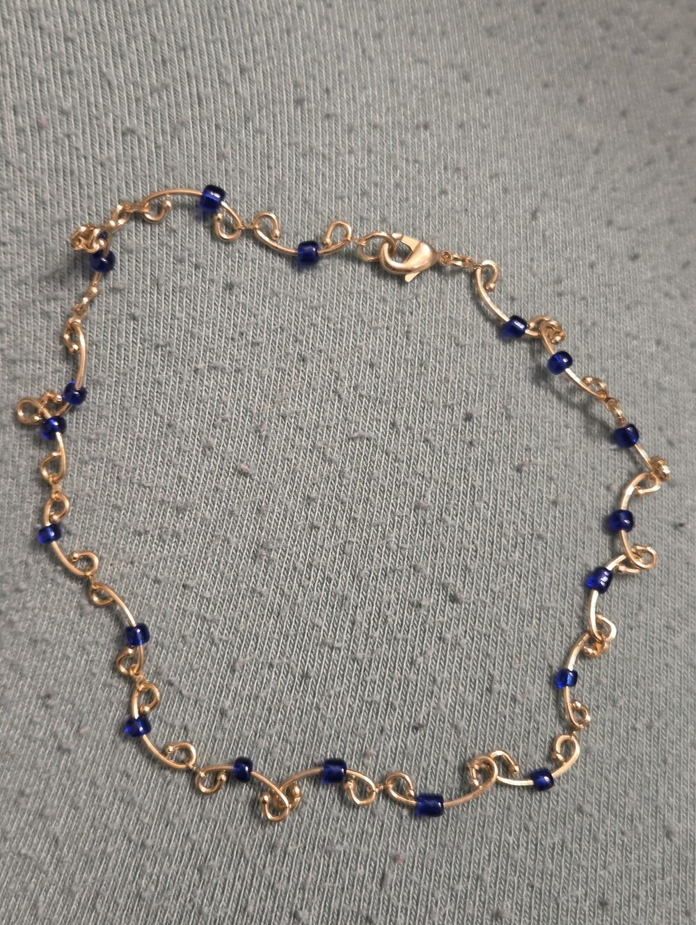 Gold And Navy Anklet